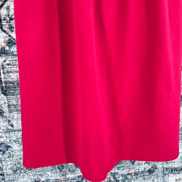 Ann Taylor Loft Dress Size M Lace Trim Red Mini Pullover Sleeveless - Picture 5 of 8